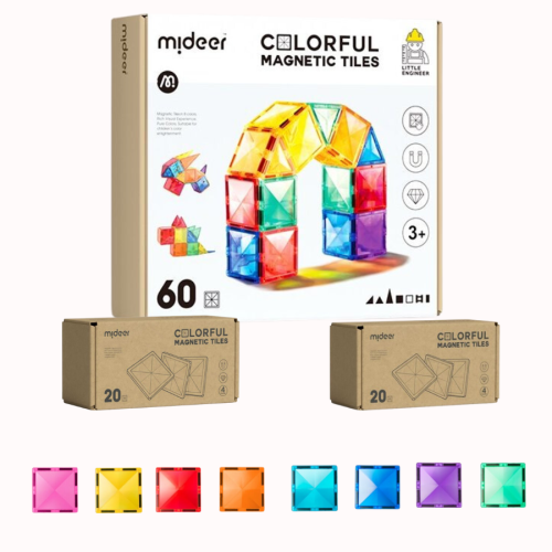 SADA Stavebnice 60 ks + Magnetické dílky CELKEM 100 ks