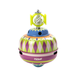 Retractable spinning top - green