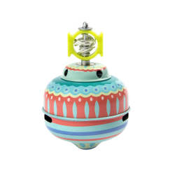 Retractable spinning top with string - blue