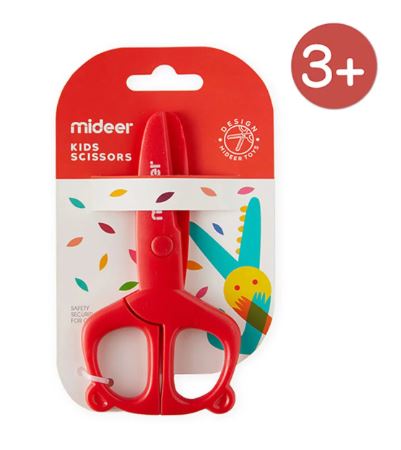 Scissors with round tip - red